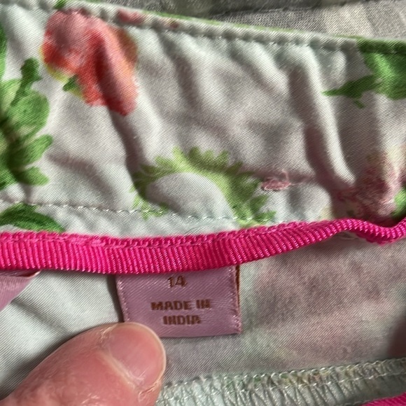 Baker by Ted Baker size 14 mint green with florals straight leg kids’ pa… - Picture 5 of 8